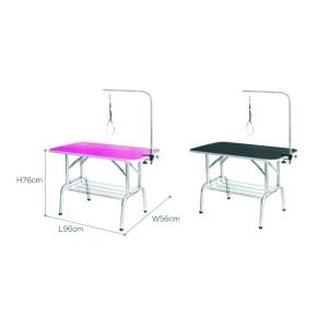 Folding rectangular pet grooming tables