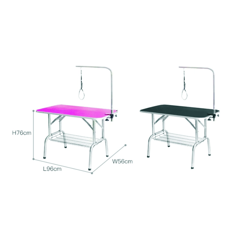 Folding rectangular pet grooming tables