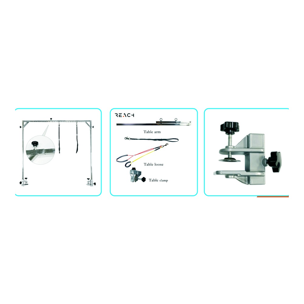 Grooming table arm loop and clamp